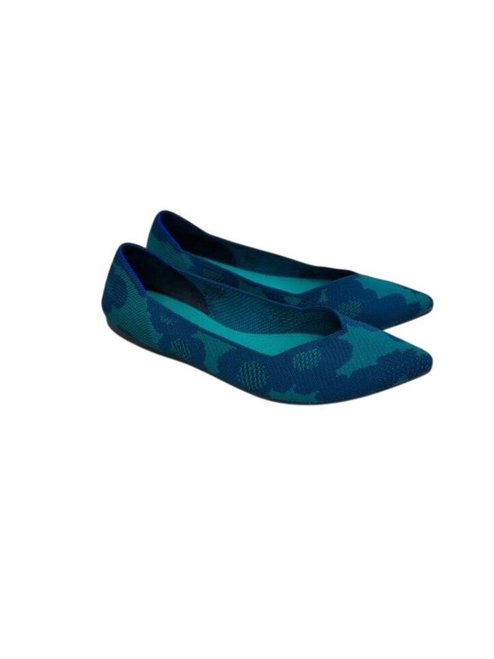Rothys Point Toe Water Poppy Floral Knit Slip On Flats Shoes Washable Womens 7.5